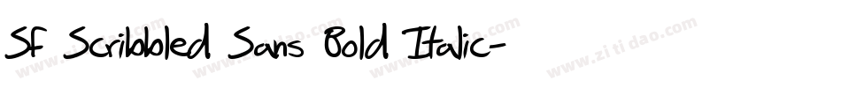 SF Scribbled Sans Bold Italic字体转换